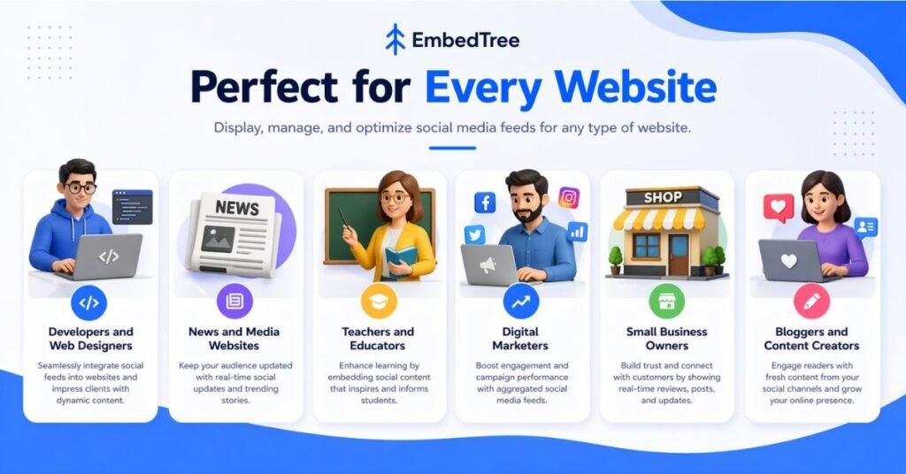 Using embedtree tool to show Instagram YouTube and Twitter content on one webpage