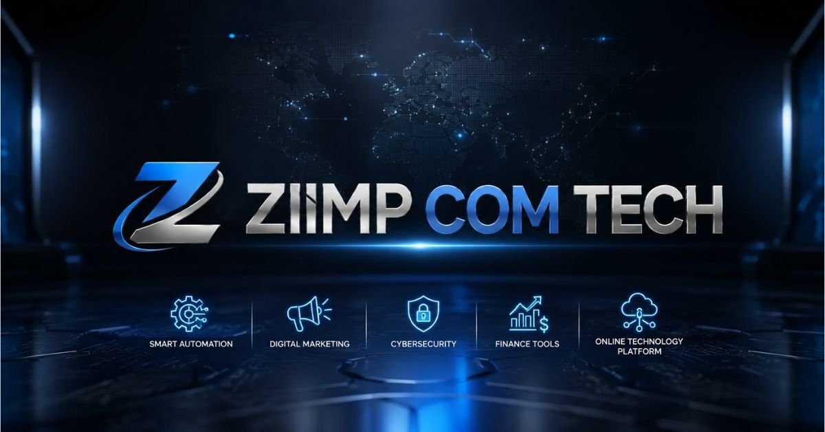 ziimp .com tech platform showing AI dashboard with real-time analytics and smart automation tools