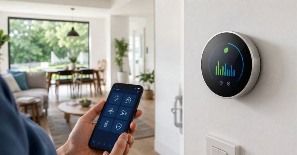 Budget home improvement projects including new flooring vinyl planks and smart thermostat install