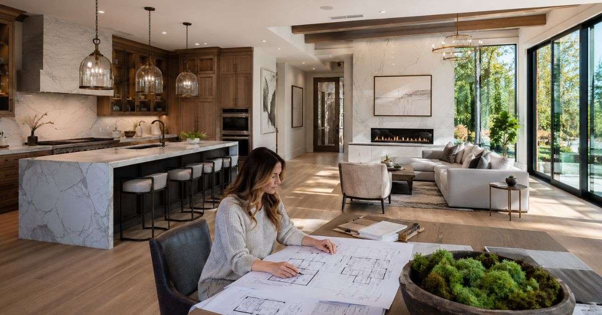 Modern interior home renovation with warm minimalist living room design in 2026