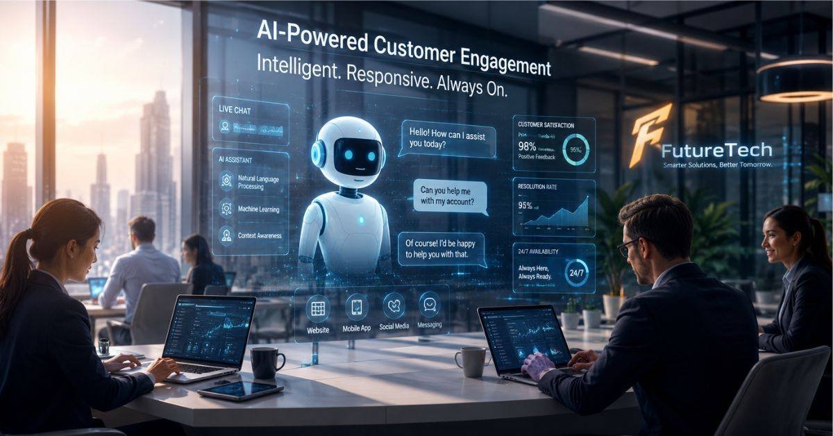 AI chatbot dashboard interface showing customer chat automation and analytics in 2026 platform