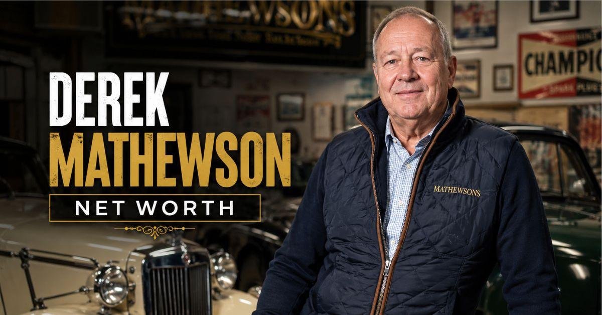 Derek Mathewson net worth chart showing wealth from auctions, TV income, and classic car assets 2026