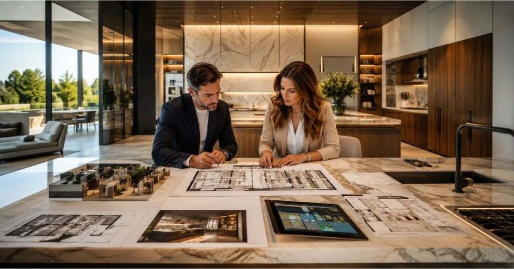 Beautiful kitchen renovation ideas with new countertops flooring and smart appliances
